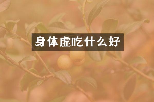 身体虚吃什么好