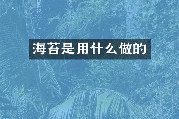海苔是用什么做的