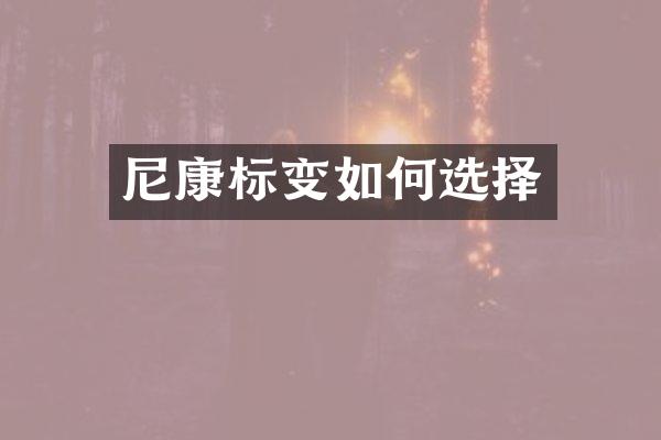 尼康标变如何选择