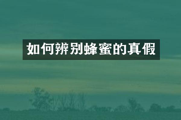 如何辨别蜂蜜的真假