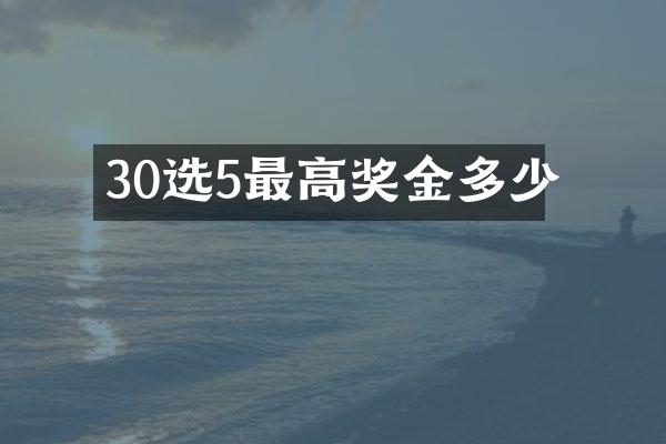 30选5最高奖金多少