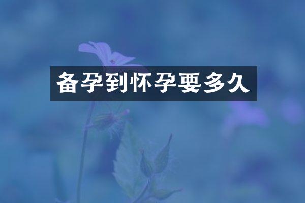 备孕到怀孕要多久