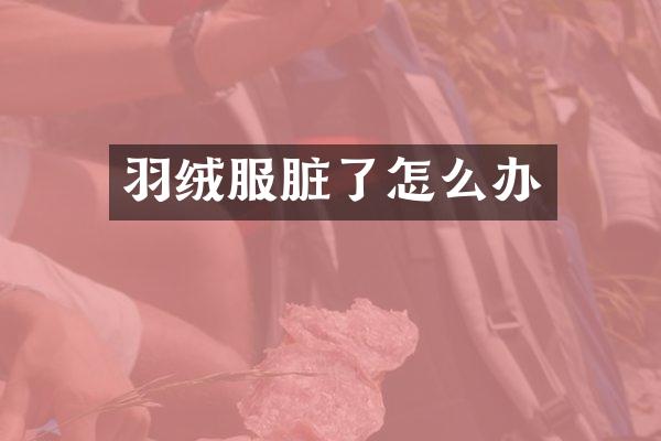 羽绒服脏了怎么办