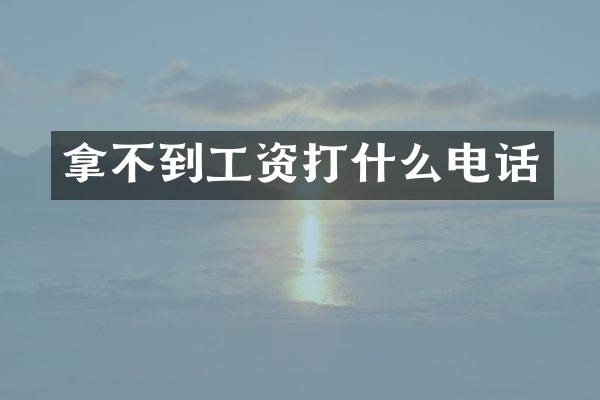 拿不到工资打什么电话