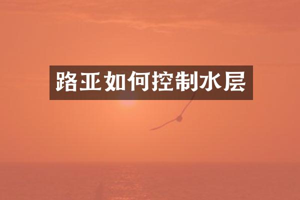 路亚如何控制水层