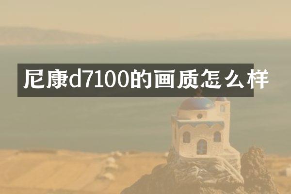 尼康d7100的画质怎么样