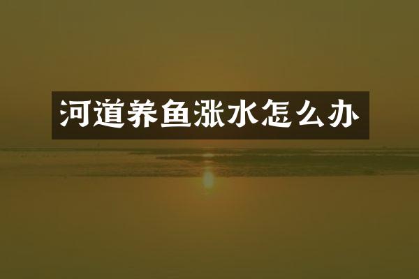 河道养鱼涨水怎么办