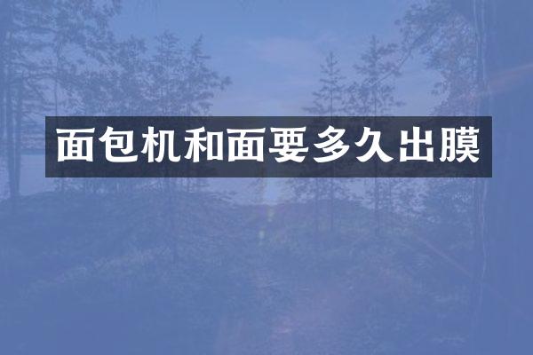 面包机和面要多久出膜