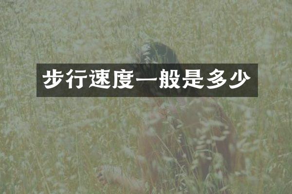 步行速度一般是多少