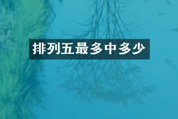 排列五最多中多少