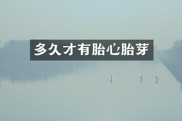 多久才有胎心胎芽