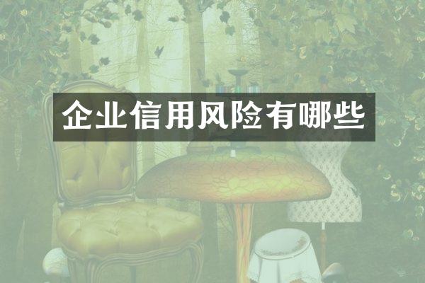 企业信用风险有哪些