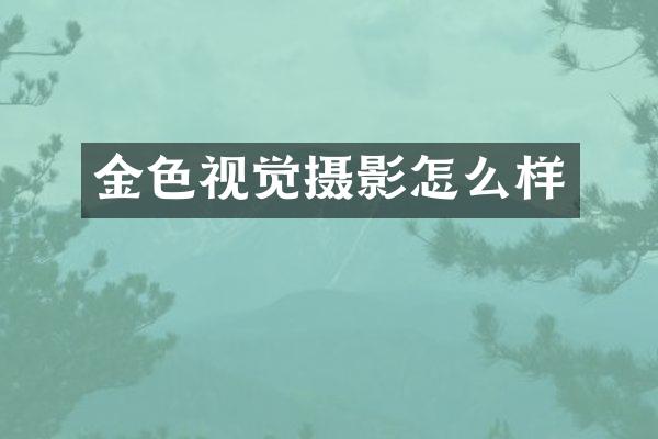 金色视觉摄影怎么样