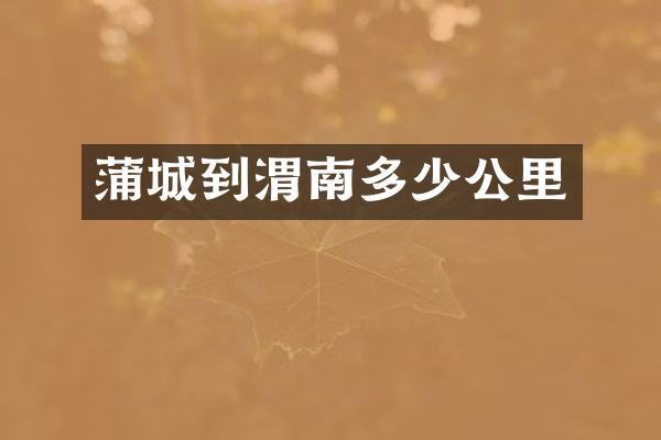 蒲城到渭南多少公里