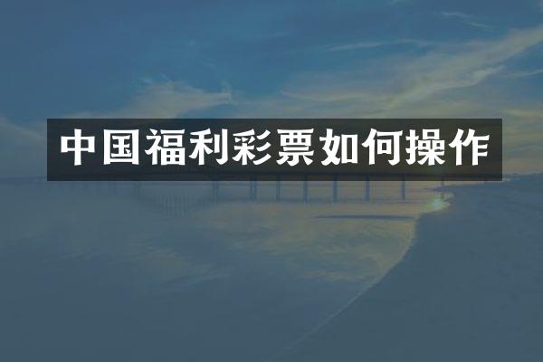 中国福利彩票如何操作