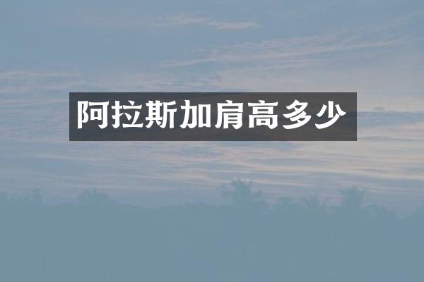 阿拉斯加肩高多少