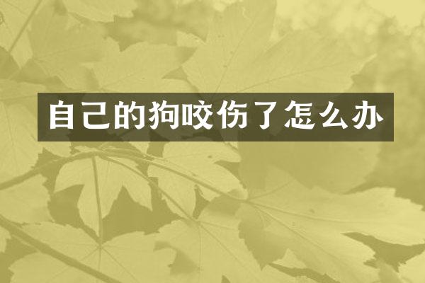 自己的狗咬伤了怎么办