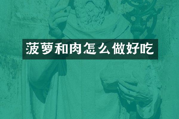 菠萝和肉怎么做好吃