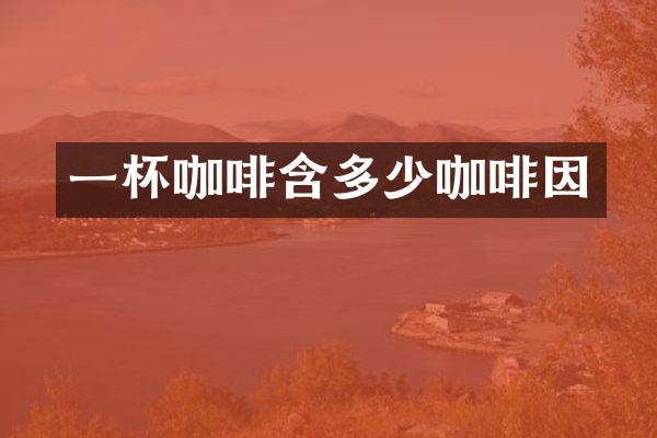 一杯咖啡含多少咖啡因