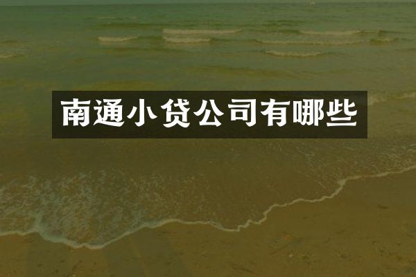 南通小贷公司有哪些