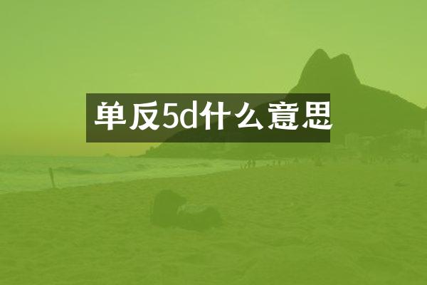 单反5d什么意思