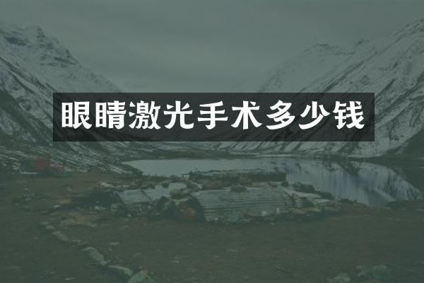 眼睛激光手术多少钱