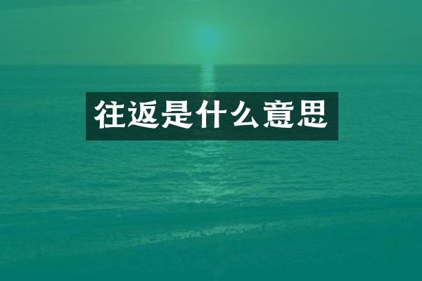 往返是什么意思