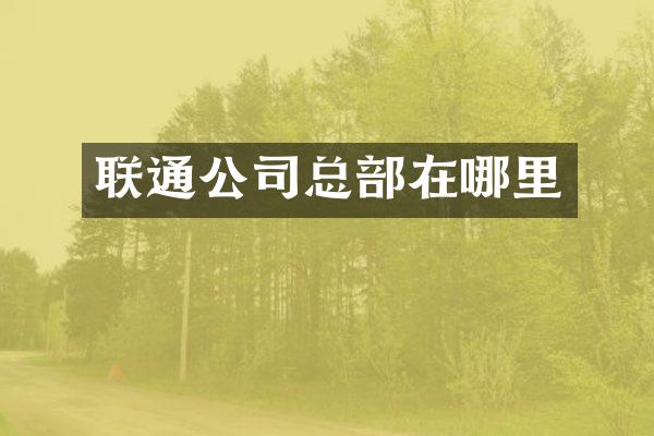 联通公司总部在哪里