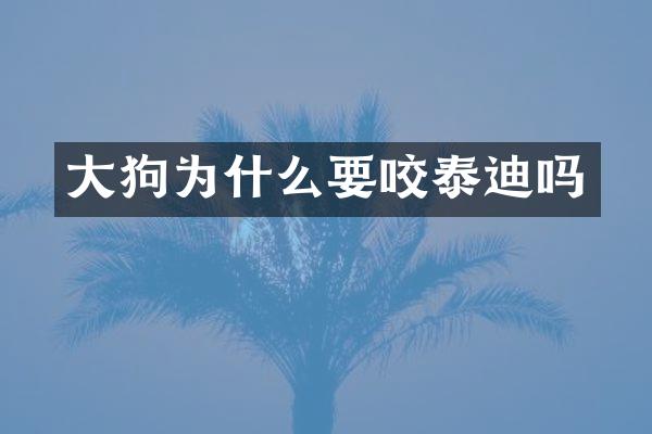 大狗为什么要咬泰迪吗