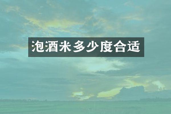 泡酒米多少度合适