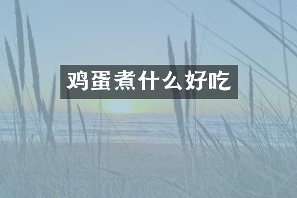 鸡蛋煮什么好吃