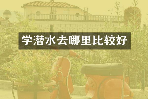 学潜水去哪里比较好