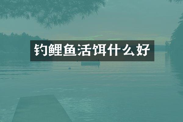 钓鲤鱼活饵什么好