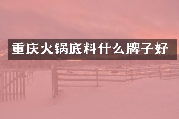 重庆火锅底料什么牌子好