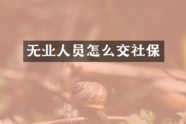 无业人员怎么交社保