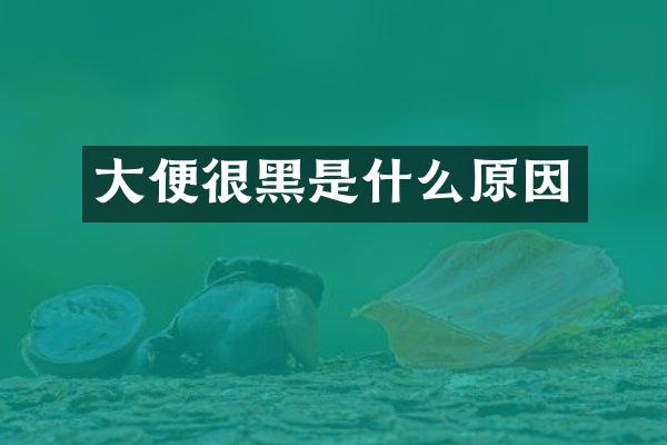 大便很黑是什么原因