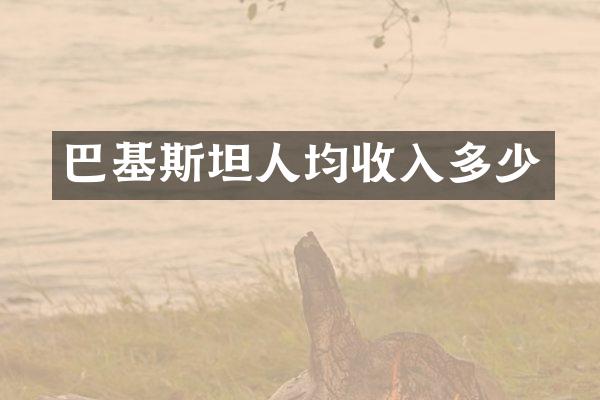 巴基斯坦人均收入多少