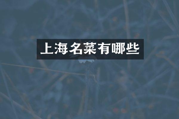 上海名菜有哪些