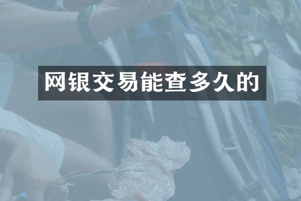 网银交易能查多久的