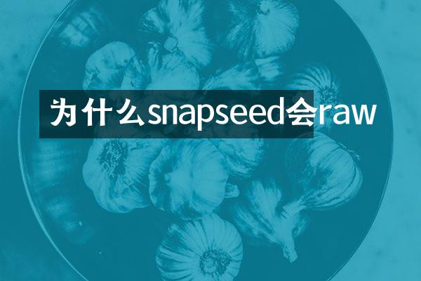 为什么snapseed会raw