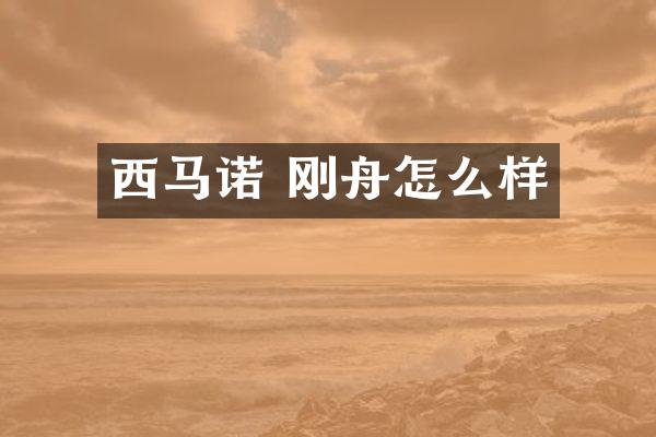 西马诺 刚舟怎么样