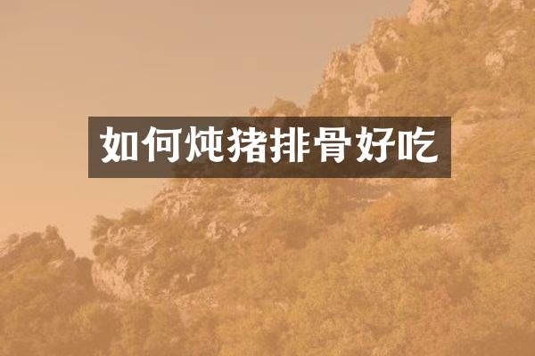 如何炖猪排骨好吃