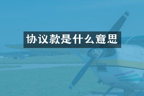 协议款是什么意思