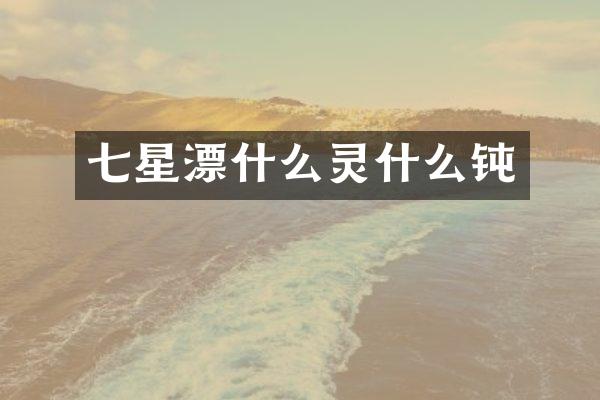 七星漂什么灵什么钝
