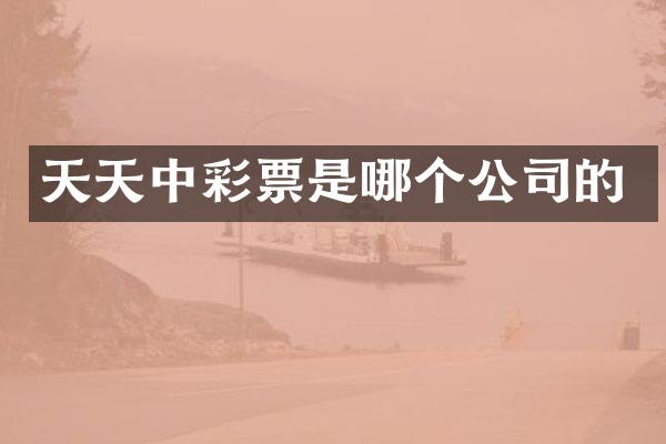 天天中彩票是哪个公司的