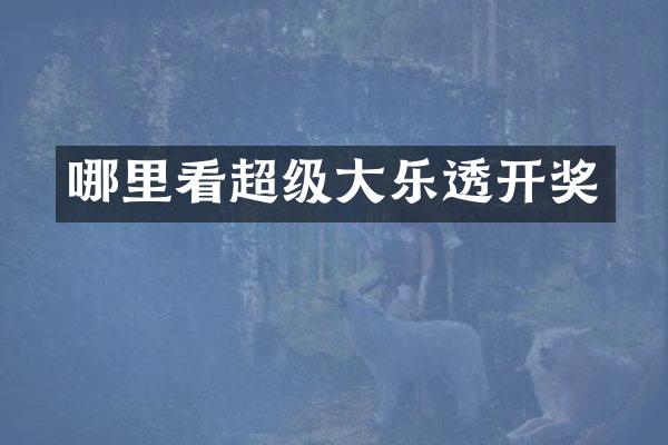 哪里看超级大开奖
