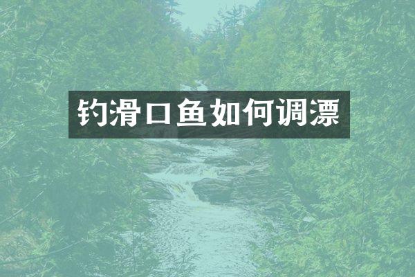 钓滑口鱼如何调漂