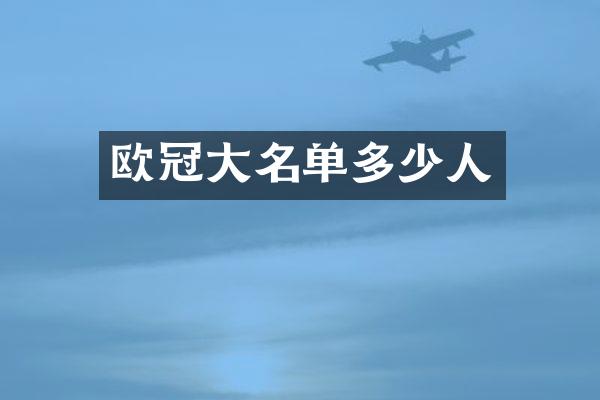 欧冠大名单多少人