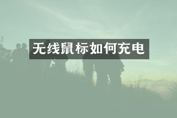 无线鼠标如何充电