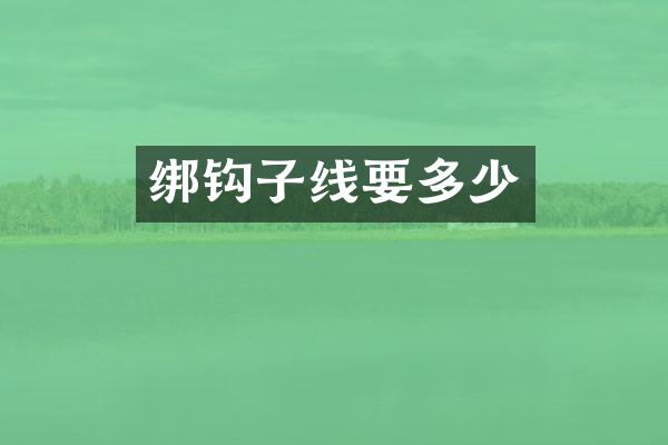 绑钩子线要多少